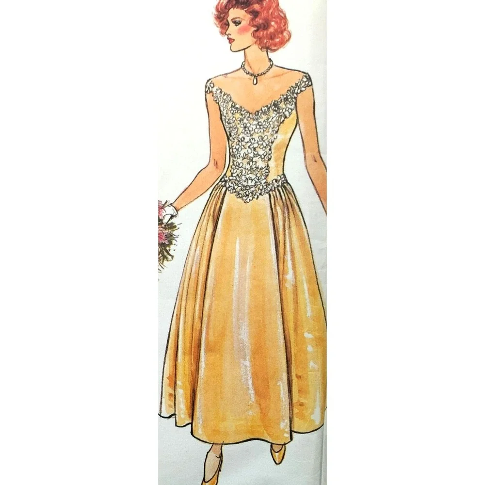 Vogue Bridal Edition Pattern 1980s Wedding Bride Bridesmaid Gowns 32.5